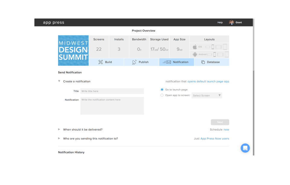 screenshot of App Press
